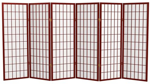 Oriental Möbel 4-feet Fenster Scheibe Japanische Shoji Sichtschutz Raumteiler, 6 Panel Palisander