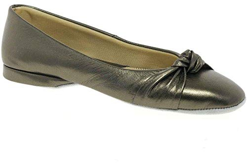 Relax Charles Clinkard Knot Leather Slipper 5 UK Pewter