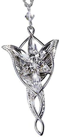 The Noble Collection Lord of the Rings Arwen Evenstar Pendant - Sterling Silver & Swarovski Crystal Necklace - LOTR Film Set Movie Merchandise - Gifts for Lord of the Rings Fans