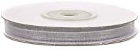 Organzaband 6mm x 25m Silber Grau