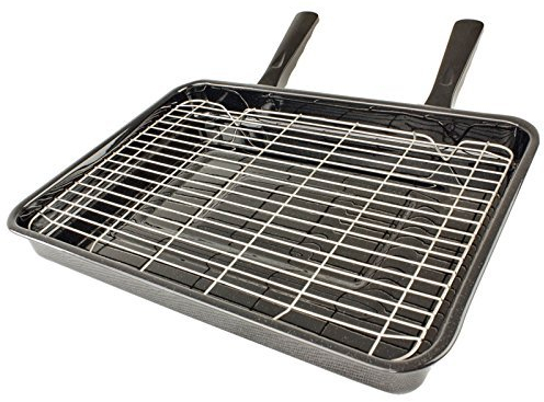 Spares2go Large Vitreous Enamel Grill Pan for Stoves Oven/Cooker (420mm x 300mm)