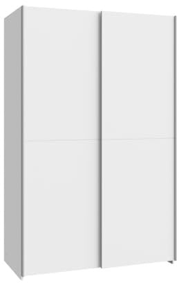 FORTE Möbel Schach und Matt Kleiderschrank 120, doppeltüriger Schrank mit Schwebetüren, Holzwerkstoff, Weiß, 120,1 cm breit, 190,5 cm hoch, 61,2 cm tief
