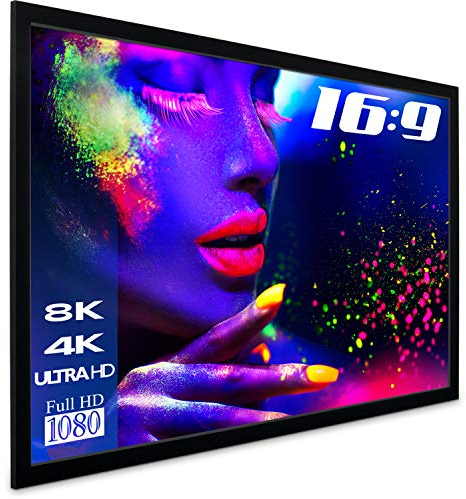 ESMART Professional MIRALE Tageslicht-Rahmen-Leinwand GRAU [Größenauswahl] 203 x 114 cm (92) 16:9 | Heimkino Beamer Projektionsleinwand Rahmen Leinwand LCD LED