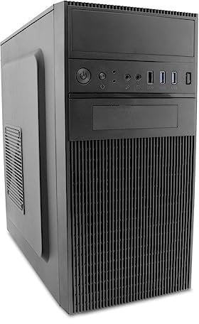 VANT CoolBox M580 Boîtier PC Micro-ATX compact avec 2 ports USB 3.0 avant, bloc d'alimentation CoolBox BASUC500-GR, supports pour cadenas et fermeture Kensington, noir