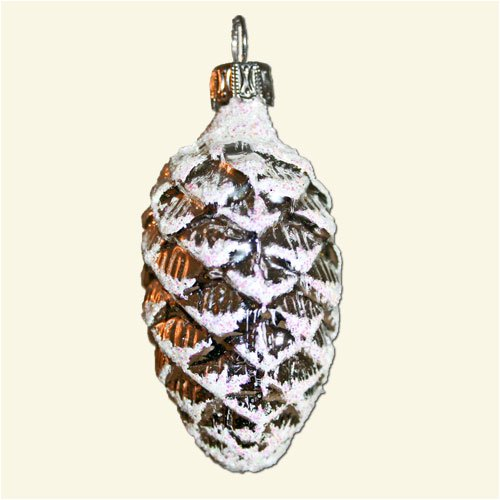 Lauschaer Glaskunst Tannenzapfen 3 Stück Silber: Glas-Tannenzapfen, Christbaumschmuck, Weihnachten