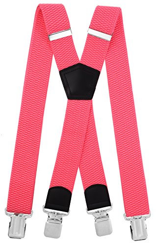 Miobo Bretelles en X ou en Y de 4 cm de large avec 3 ou 4 pinces Convient pour homme et femme Coloris au choix - - Taille Unique