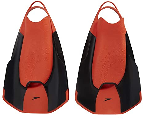 Speedo Unisex Erwachsene Fastskin Kickfin | Schwimmtraining Trainingsausrüstung, Schwarz/Siren Red, 5-6