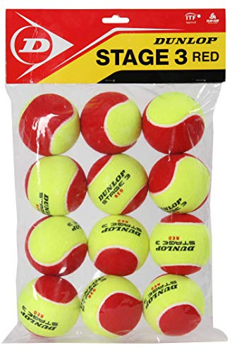 Dunlop Tennisball Mini Tennis Stage 3, Gelb/Rot, One Size, 605054