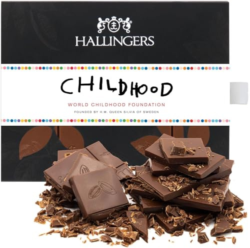Hallingers Genuss Manufaktur Schokolade Geschenk - Tafel handgeschöpften Edelkakaos ohne Alkohol edler Karton Childhood Pur, Geschenkidee für Jungs Mädchen