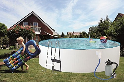 Gartenwelt Riegelsberger Pool Aufstellbecken-Set Splash 360x90 cm weiß mit Sandfilter