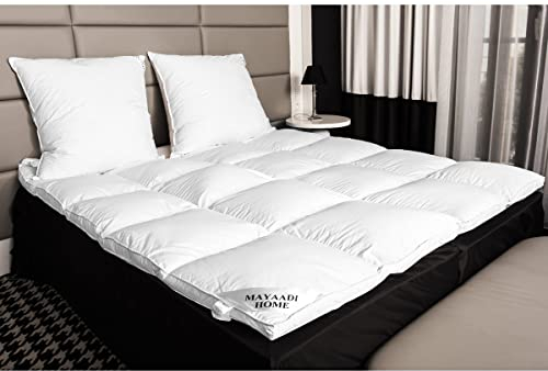 Mayaadi-Home HS67 MATRATZENAUFLAGE MATRATZEN Topper Auflage 160x200cm - Ca. 4500 Gr. 90% Federn - DAUNEN Decke 100% Natur