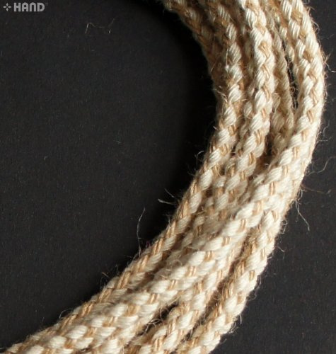 HAND ® BRT24 Cream and Brown Plait String Rope Cord - 5mm Diameter appx 10 Meters