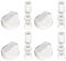Ufixt For 4 X AEG, Ariston, Atag, Beko, Belling and Bosch Universal Cooker/Oven/Grill Control Knob And Adaptors White