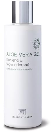Classic Ayurveda - Bio Aloe Vera Gel - Naturkosmetik - 200 ml - Mit über 94% purem Aloe Vera Saft, erfrischend und feuchtigkeitsspendend