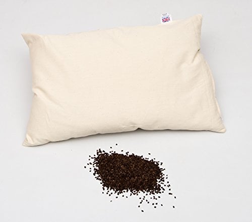 Pillow Perfect Organic Buckwheat Husk 24 X 17 Standard Size Bed Pillow, British Made, BS5852 Fire Safety Compliant
