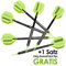 6 Stück Soft-Dartpfeile Silberpfeil Mit Pentathlon Fly, Ca. 18 g Gelb und Satz GamePoint Flys