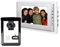 AMOCAM Sistema de timbre de videoportero con cable de 7 pulgadas, monitor LCD, kit de teléfono de video para puerta, soporte de monitoreo, desbloqueo, intercomunicador de puerta de doble vía para