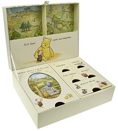 Pooh Classics Range Disney Keepsakes Baby Box with Compartments New (DI167), 200 g, yellow