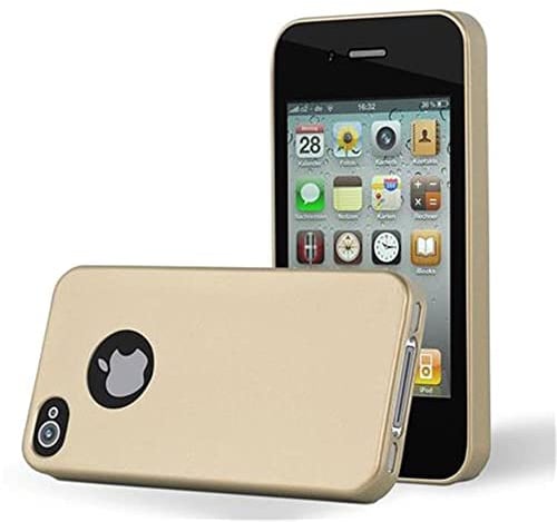 Cadorabo Custodia per Apple iPhone 4 / iPhone 4S in ORO METALLICO - Morbida Cover Protettiva Sottile di Silicone TPU con Bordo Protezione - Ultra Slim Case Antiurto Gel Back Bumper Guscio