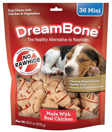 DreamBone Mini Chews, 36 Count, Treat Your Dog to a Rawhide-Free Chew Made with Real Chicken