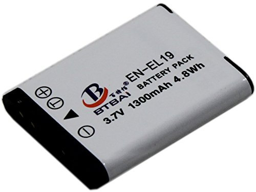 BTBAI batterie pour Nikon EN-EL19 Coolpix S01 S100 S2500 S2550 S2600 S2700 S2750 S2800 S2900 S3100 S3200 S32 S33 S3300 S3400 S3500 S3600 S3700 S4100 S4150 S4200 S4300 S4400 S5200 S5300 S6400 S6500 S6600 S6800 S6900 S7000 balance à Camera