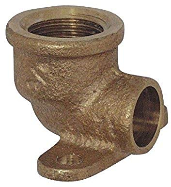 Cornat Löt-Wandscheibe 90 Grad, 1 Innengewinde, 1 Muffe, A 18 mm, B 1/2Zoll IG, 1 Stück, rotguss, T5472G1812