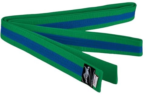 Ju-Sports Budogürtel weiß/gelb/weiß 100% Baumwolle 4 cm breit - Hautfreundlicher Kampfsport Gürtel mit exzellenter Feuchtigkeitsaufnahme für Budo, Judo, Karate, Kickboxen & mehr