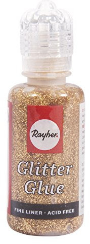 Rayher Glitter-Glue Ologramma, Oro Brillante, Flacone 20 Ml, 33842620