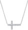 Elli Halskette Silber 925 Kreuz Anhänger Kette Damen Kristall Schmuck Geschenke für Frauen Mädchen Mama Freundin, Glaube Silberkette Länge 38 cm