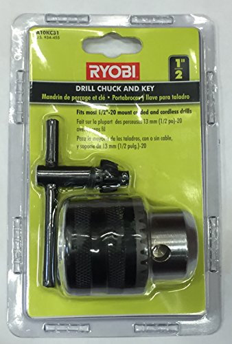 Ryobi A10KC31 1/2 - 20 dents par po. Mandrin et clé pour perceuse