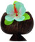 Boland 52374 Kokosnuß-Becher Hawaii mit farbiger Blüte