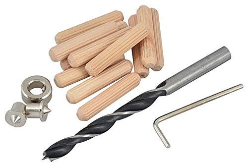 Faithfull Woodworking Dowels, Drill and Points Kit - 6mm