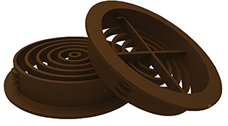 25 x 70mm Brown Plastic Round Soffit Air Vents / Upvc Push in Roof Disc / Fascia