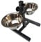 Paw Prints Double Stainless Steel Dog Bowls, With Stand, Height Adjustable, Food Water