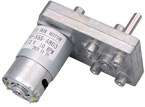 Motor eléctrico de ángulo recto para puesta en marcha automática, de BQLZR. 12 V. Velocidad en vacío. De metal, cuadrado. Velocidad baja; alta presión, plateado, BQLZRN21316