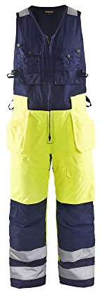 Blaklader 85041977 ÄRMELLOSE WINTER-OVERALLS MIT HOHER VISKOSITÄT, Gelb/Marine, grootte C48