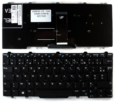 Keyboards4Laptops Francés Negro Teclado de Repuesto para Ordenador portátil Compatible con DELL Latitude 3340