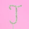4.5cm Clear Crystal Diamante Rhinestone Cake Topper Alphabet Letters - Silver Letter J