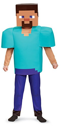DISGUISE DISK65651L Deluxe Steve Kids Mojang Costume, Blue, Small