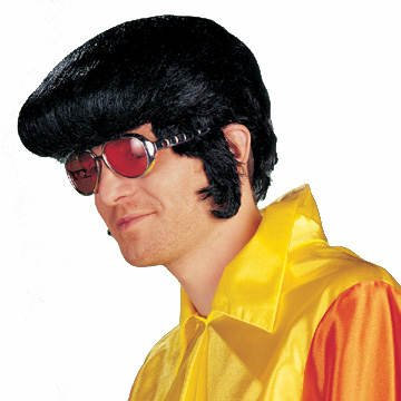 Perücke Rockabilly, schwarz