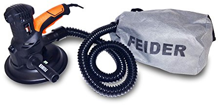 FEIDER Ponceuse Plâtre 710 W Variateur 7 Vitesses Système D'Aspiration Intégrée, Poignée Soft Grip, Sac À Poussière Avec Harnais, 6 Abrasifs Inclus – FPEP710-3