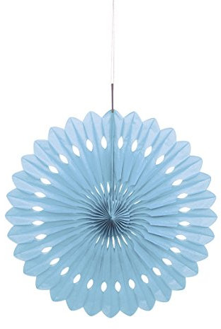 Unique Party 63191 - 40cm Baby Blue Tissue Paper Fan Decoration