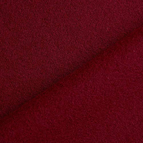 Benedict - Edler Wollstoff aus reiner Schurwolle - Schwer & Blickdicht - Für Bekleidung und Dekorationen - Weinrot - Meterware
