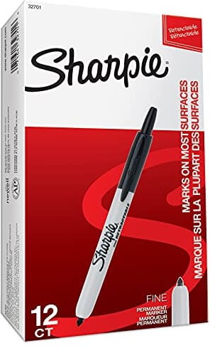 SHARPIE Permanentmarker mit einziehbarer Spitze | fein | schwarz | 12 Stück