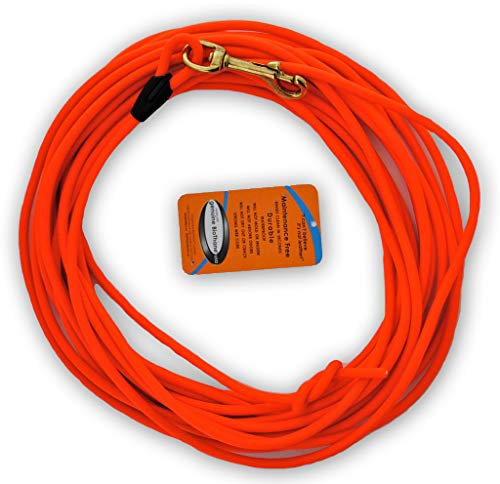 bio-leine 15m Schleppleine Hundeleine Leine aus runder Biothane mit Karabiner, Ø 8 mm, für kleine und große Hunde, schmutz- und wasserabweisend, Orange