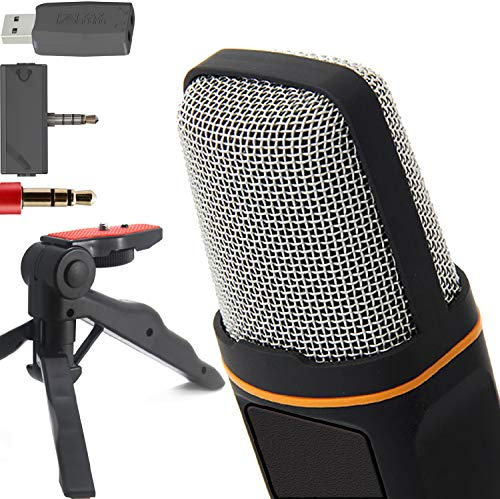 Professional Cardioid Condenser Microphone With Tripod Stand for PC, Laptop, iPhone, iPad, Android Phones, Tablets, xBox and YouTube Recording by ZaxSound