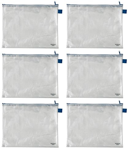 6er Packung Veloflex 2703000 Reißverschlusstasche, DIN A3, transparent (6, DIN A3)