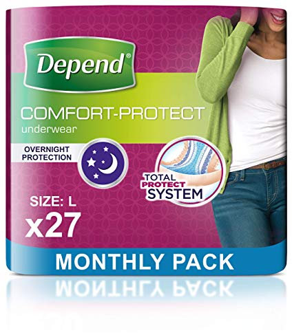 Depend Comfort Protect Incontinence Pants for Women, Large - 9 Count ( Pack of 3)