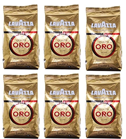 Lavazza Qualità Oro, Café en Grano, pack de 6, 6 x 1000g