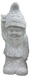 Steinfigur Gartenzwerg, handgearbeitete Naturstein Dekofigur aus Granit, Verschiedene Motive (Imker)